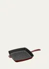 Staub 12-inch Square Enameled Cast Iron Grill Pan In Grenadine