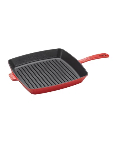 Staub Cast Iron 12" Square Grill Pan In Cherry