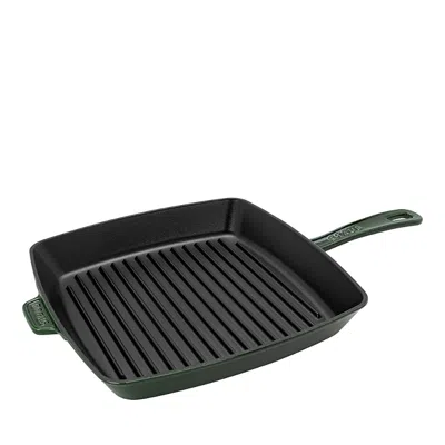 Staub Cast Iron 12 Square Grill Pan In Dark Green