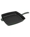 Staub Cast Iron 12" Square Grill Pan In Green