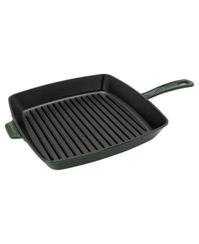 Staub Cast Iron 12" Square Grill Pan In Green