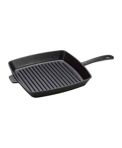 Staub Cast Iron 12" Square Grill Pan In Matte Black