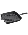 Staub Cast Iron 12in Square Grill Pan In Black