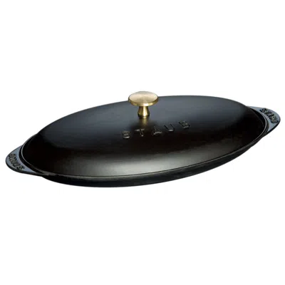 Staub Cast Iron 14.5-inch X 8-inch Covered Fish Pan - Matte Black