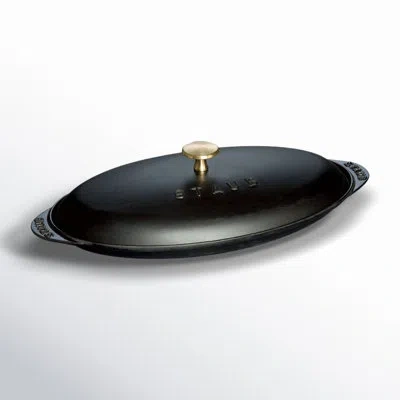 Staub Cast Iron 14.5-inch X 8-inch Covered Fish Pan - Matte Black