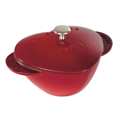 STAUB CAST IRON 1.75-QT HEART COCOTTE - CHERRY