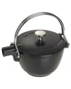 Staub Cast Iron 1-qt Round Tea Kettle In Black