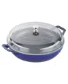Staub Cast Iron 3.5-qt Braiser With Glass Lid In Blue