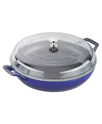 Staub Cast Iron 3.5-qt Braiser With Glass Lid In Blue