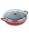Staub 3.5-quart Braiser With Glass Lid In Cherry