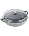 Staub Cast Iron 3.5-qt Braiser With Glass Lid In Graphite Gray
