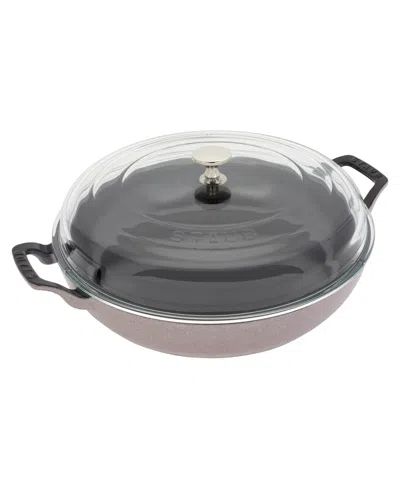 Staub Cast Iron 3.5-qt Braiser With Glass Lid In Blue