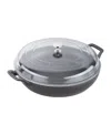 Staub Cast Iron 3.5-qt Braiser With Glass Lid In Matte Black