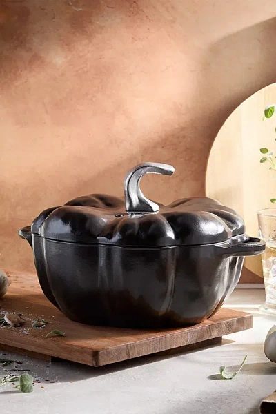 Staub Cast Iron 3.5-qt Pumpkin Cocotte Dutch Oven In Black At Urban Outfitters