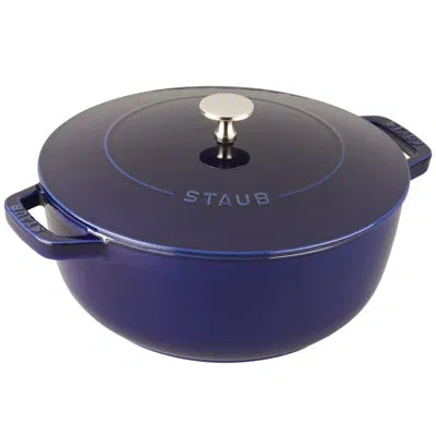 Staub Cast Iron 3.75-quart Essential French Oven, Serves 3-4 Hand Crafted In France In Dark Blue
