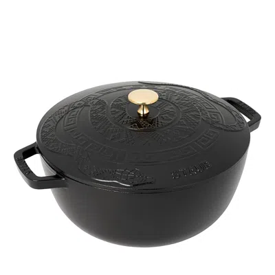 Staub Cast Iron 5 Qt. Essential French Oven With Snake Lid In Black