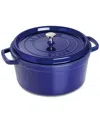 Staub Cast Iron 5.5-qt Round Dutch Oven In Blue