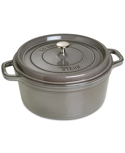 Staub Cast Iron 5.5-qt Round Dutch Oven In Gray