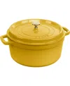 Staub Cast Iron 5.5-qt Round Dutch Oven In Lemon