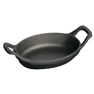 Staub Cast Iron 5.5-inch X 3.8-inch Mini Oval Gratin Baking Dish In Black Matte