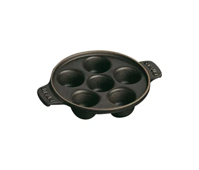 Staub Cast Iron 5.75-inch Escargot Dish With 6 Holes - Matte Black