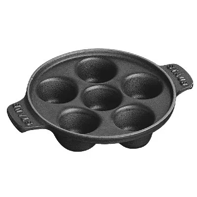 Staub Cast Iron 5.75-inch Escargot Dish With 6 Holes - Matte Black