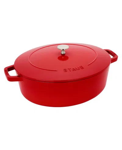 Staub Cast Iron 6.25-qt Wide Oval Dutch Oven In Red