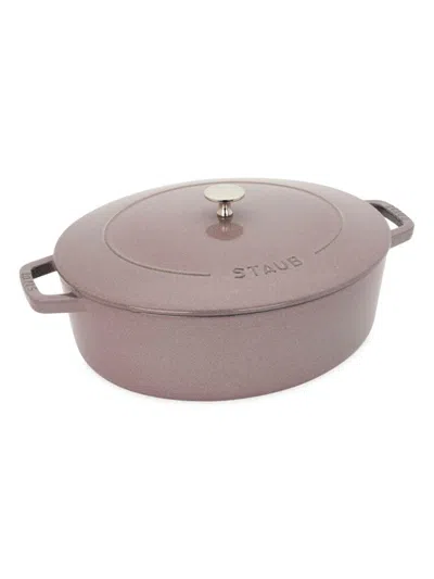 Staub Cast Iron 6.25-quart Shallow Oval Dutch Oven In Lilac