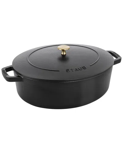 Staub Cast Iron 6.25qt Black Shallow Oval Dutch Oven