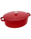 Staub Cast Iron 6.25qt Cherry Shallow Oval Dutch Oven