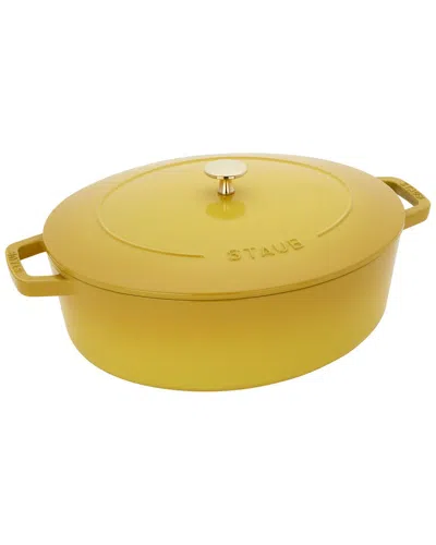 STAUB STAUB CAST IRON 6.25QT CITRON SHALLOW OVAL DUTCH OVEN