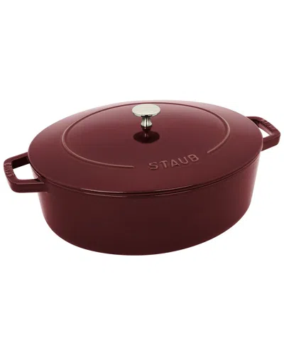 Staub Cast Iron 6.25qt Grenadine Shallow Oval Dutch Oven In Burgundy