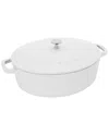 STAUB STAUB CAST IRON 6.25QT WHITE SHALLOW OVAL DUTCH OVEN