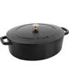 Staub Cast Iron 6.25qt Wide Oval Dutch Oven In Black
