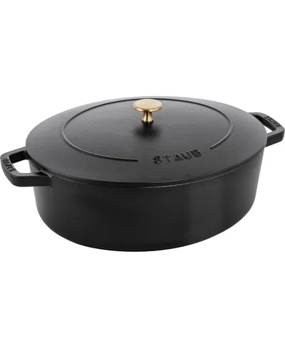 Staub Cast Iron 6.25qt Wide Oval Dutch Oven In Black