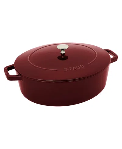 Staub Cast Iron 6.25qt Wide Oval Dutch Oven In Cranberry