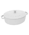 Staub Cast Iron 6.25-quart Shallow Oval Dutch Oven In White