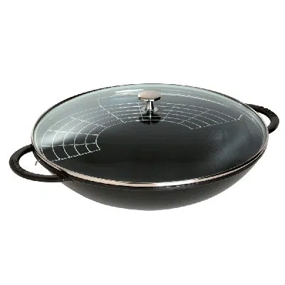 Staub Cast Iron 6-qt Wok 14.5in Diameter - Matte Black