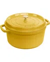 Staub Cast Iron Round Cocotte 7qt Dutch Oven In Yellow