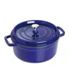 Staub Cast Iron 7 Quart Round Cocotte In Dark Blue