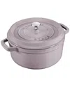 Staub Lilac Enameled Cast Iron Round Cocotte