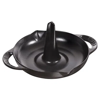 Staub Cast Iron 9.5-inch Vertical Chicken Roaster In Black