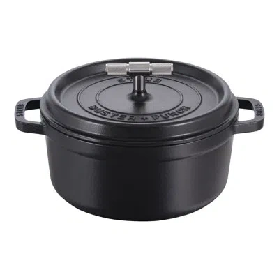 Staub Cast Iron Buster + Punch 4-qt Dutch Oven - Handle In Matte Black,stainless Steel