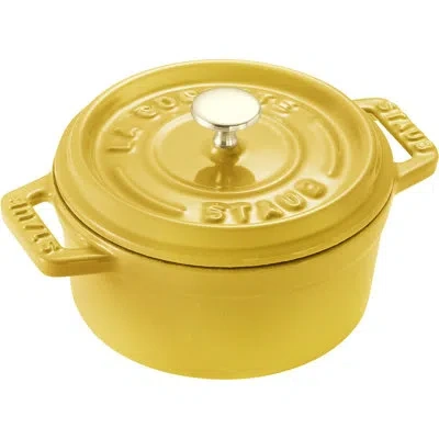 Staub Cast Iron Mini Round Cocotte, Dutch Oven, 0.25-quart, Serves 1,  Citron In Yellow