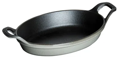 Staub Cast Iron Oval Baking Dish In Gray