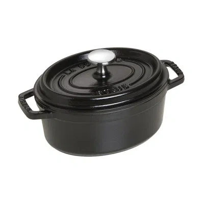 Staub Cast Iron Oval Cocotte In Black Matte