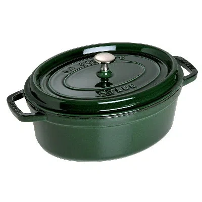 Staub Cast Iron Oval Cocotte Hand Crafted In France In Basil