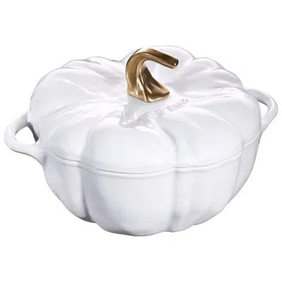 Staub Cast Iron Pumpkin Cocotte, Dutch Oven, 3.5-quart, Serves 3-4 In White