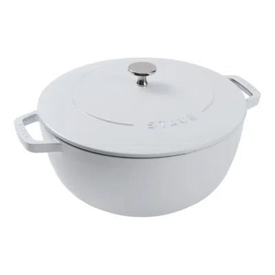 Staub Cast Iron Round Cocotte, Dutch Oven, 5.5-quart, Serves 5-6, Made In France, In White