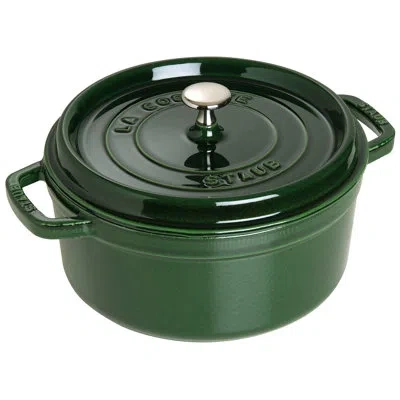 Staub Cast Iron Round Dutch Oven Hand Crafted In France In Basil